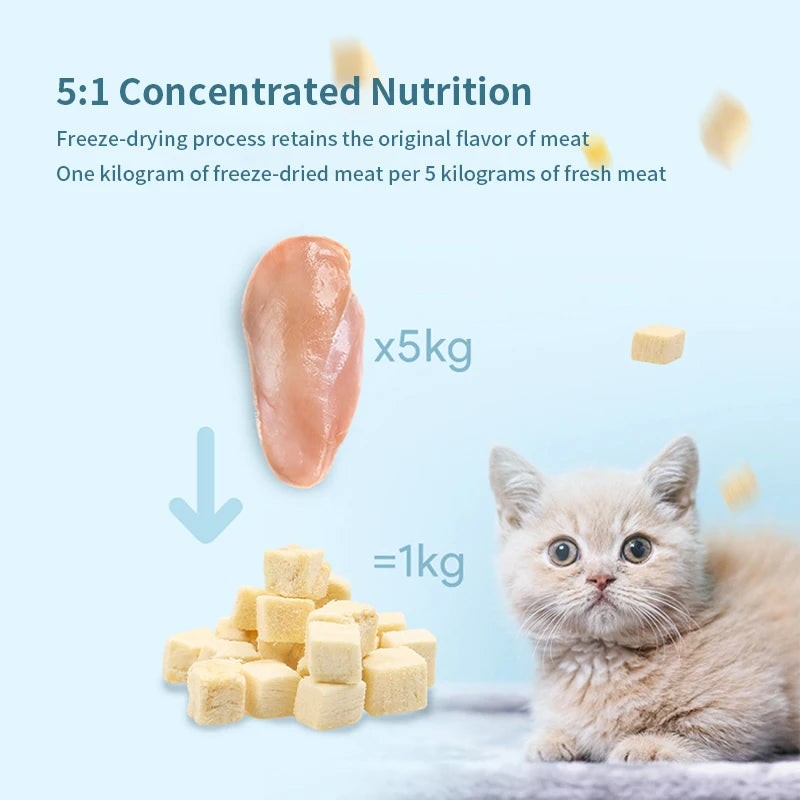 Pet freeze-dried cat snacks freeze-dried chicken duck chicken breast freeze-dried bucket