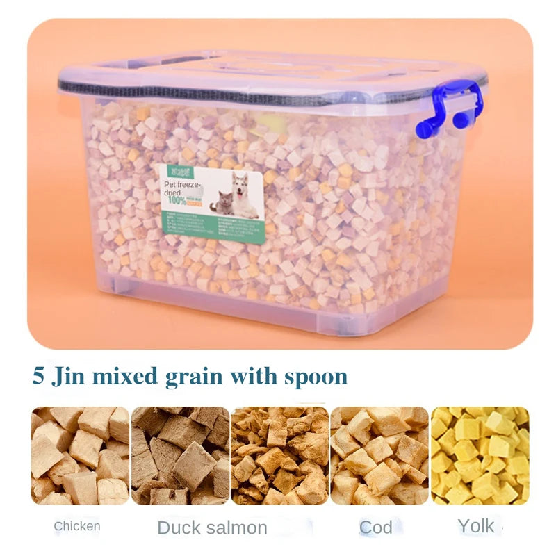 Pet freeze-dried cat snacks freeze-dried chicken duck chicken breast freeze-dried bucket