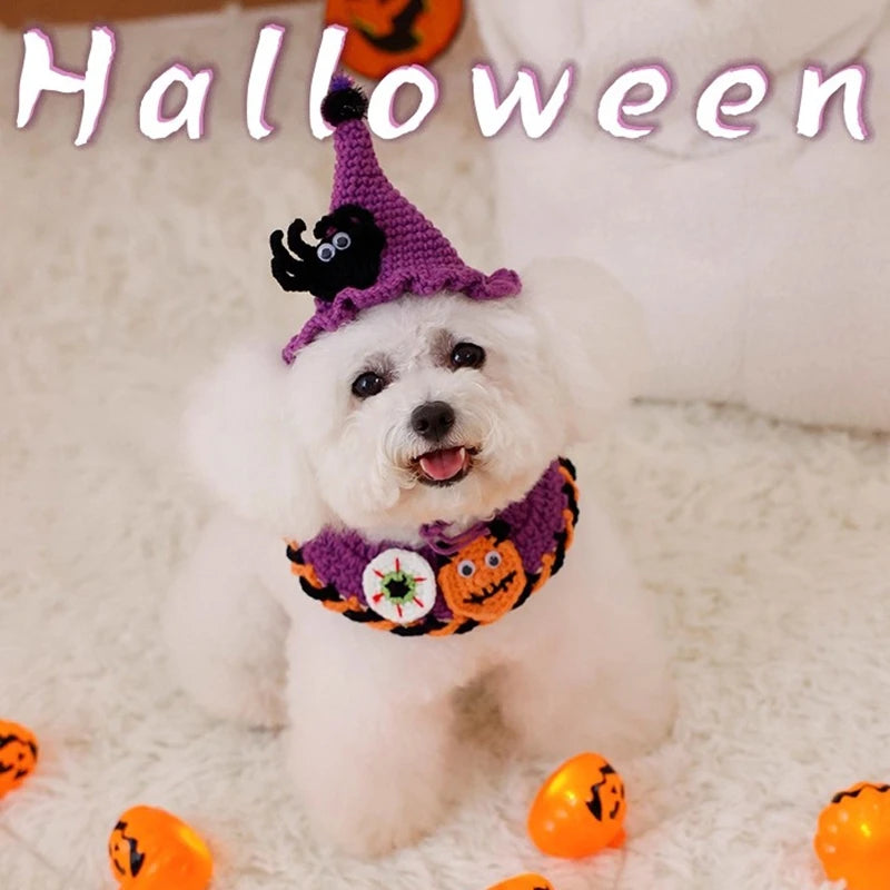 Halloween Cat Costume Collar Dog Clothing Pet Scarf Collar Cat Halloween Party Costume Cute Cat Scarf Halloween Decoration