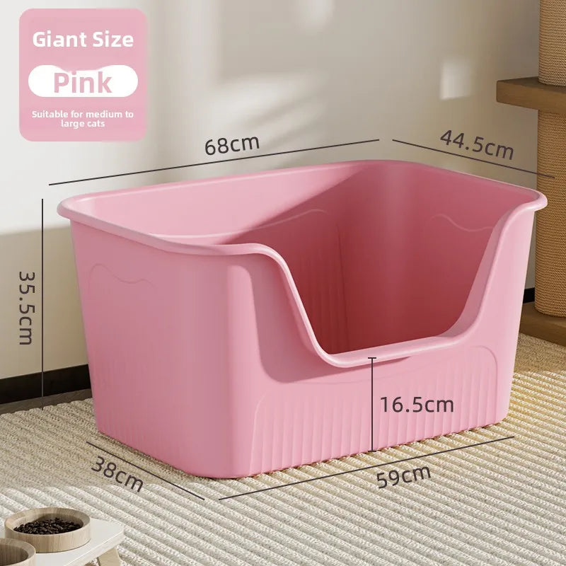 Miaon Extra Large  Litter Box Semi-Enclosed Spla-Proof Toilet for Large s like Maine Coon Home Daily Use Manual Cleaning