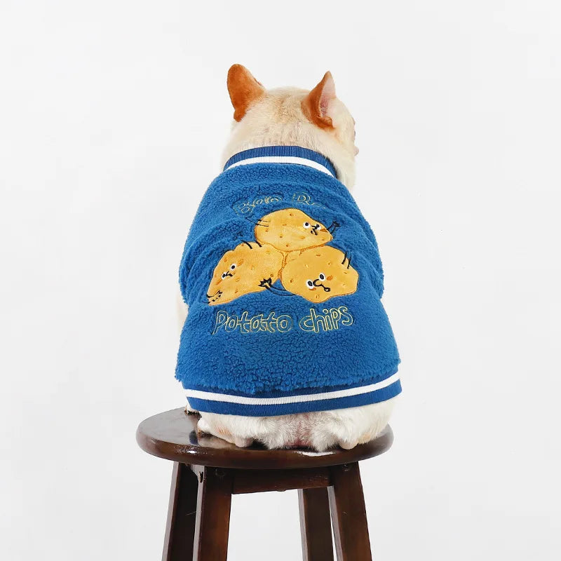 Thickened Warm Baseball Jacket, Pet Clothes, Autumn and Winter