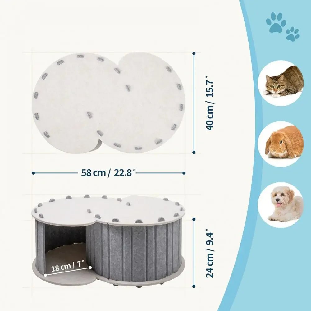 Large Cat Tunnel Bed for 2 Cats Breathable for Indoor Cats Hideout Universal with 2 Holes Pet Cat House Hideaway Cave Cat Nest