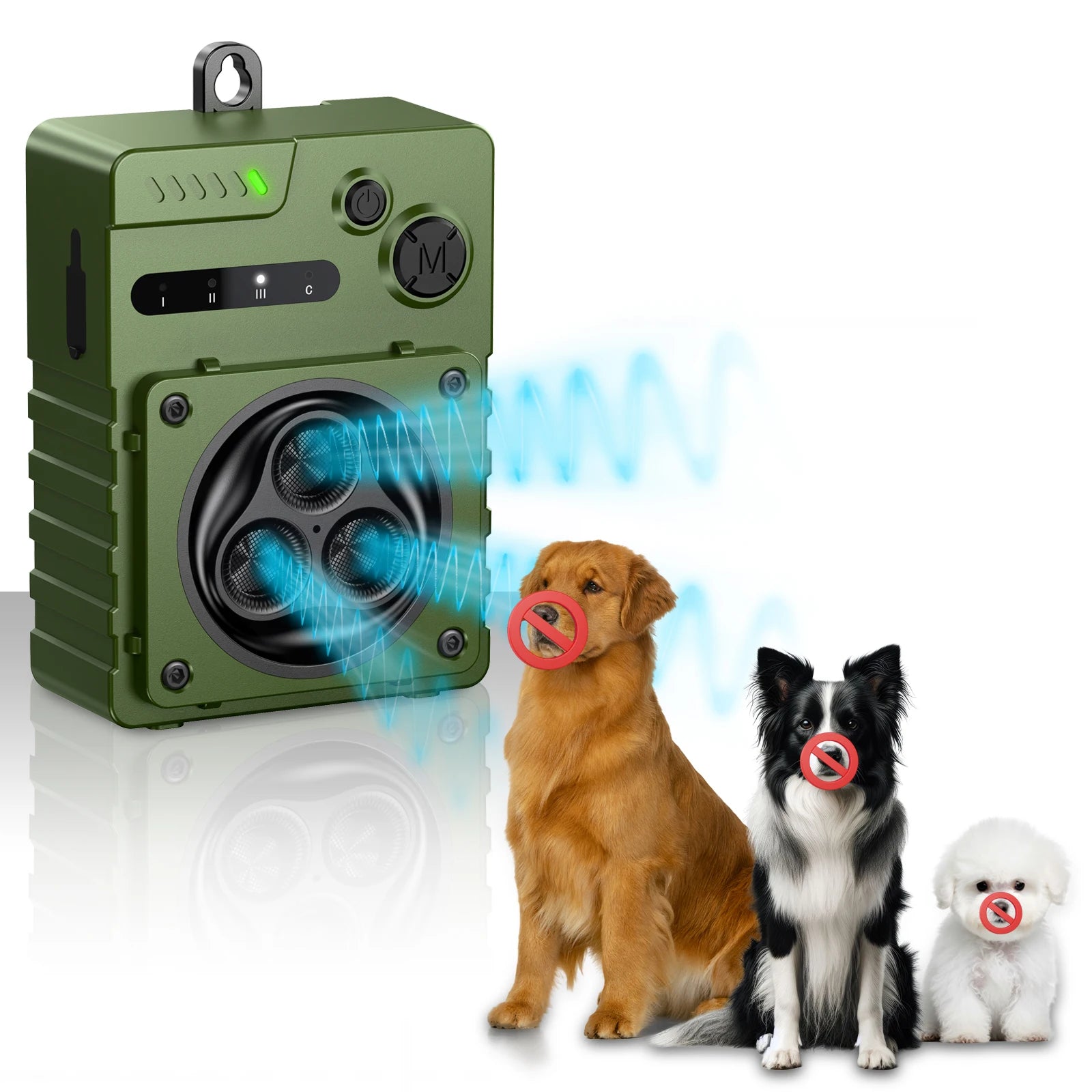Automatic Ultrasonic Dog Anti Bark Device Rechargeable Dog Barking Stopper Indoor & Outdoor High Power Repeller Bark Repellent