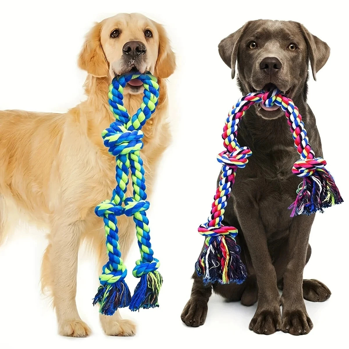Knot Dog Toys Indestructible Durable Dog Chew Toys Tug of War Interactive Toys Suitable for Medium and Large Dogs Pet Supplies
