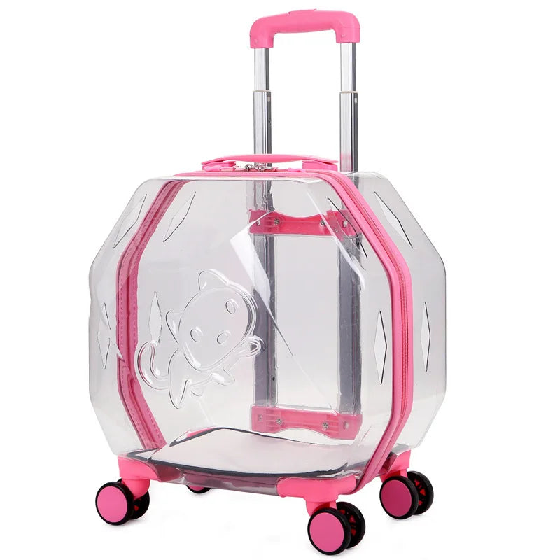 Transparent Pet Suitcase Large Capacity Dog Travel Suitcase Outdoor Portable Bubble Box Pet Aviation Box Small Cat Bag