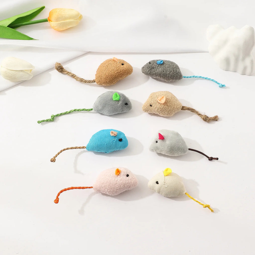 Simulation Mouse Cat Toy Bite Resistance Plush Mouse Cat Scratch Interactive Mouse Rattle Cat Mouse Toys Also Prefilled Catnip