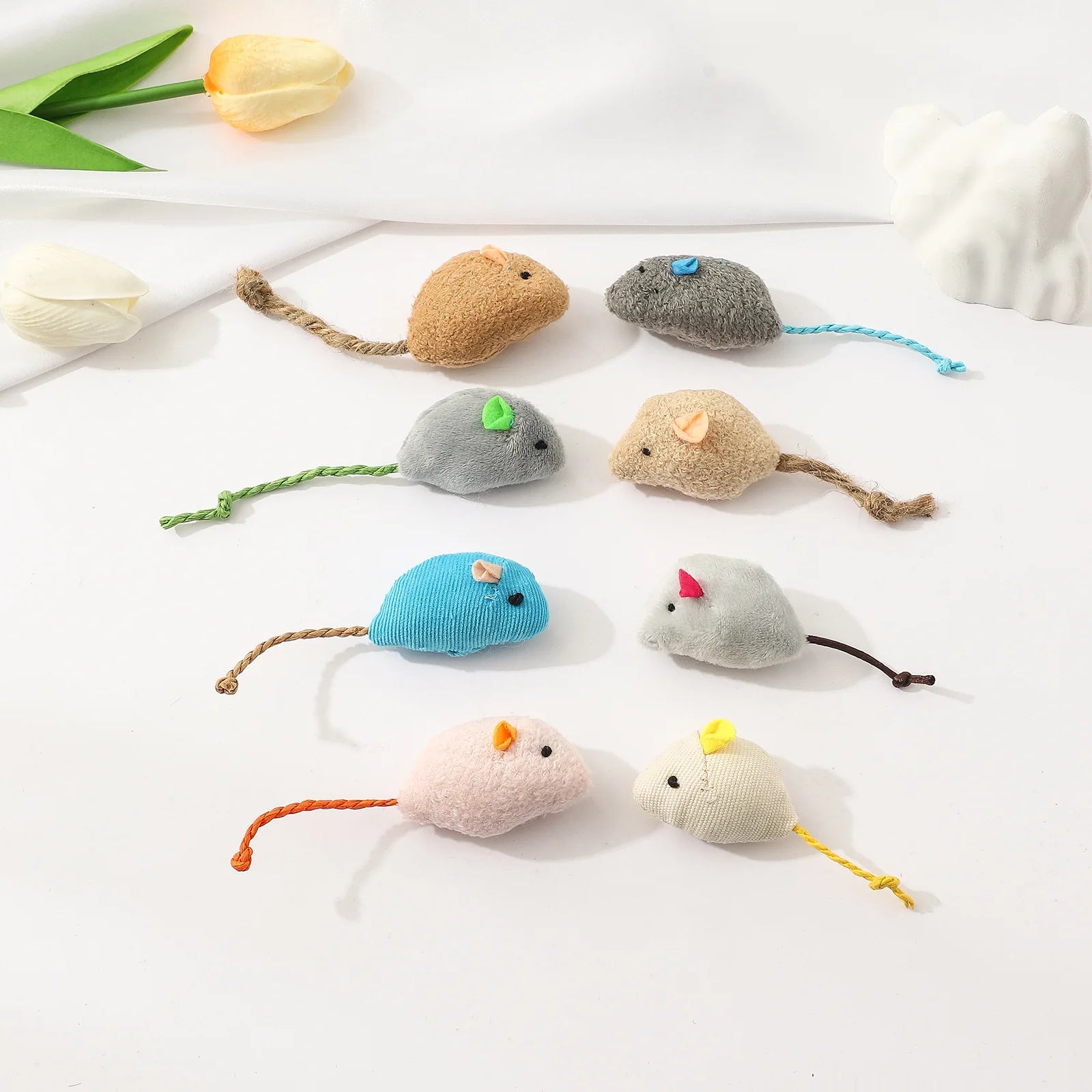 Simulation Mouse Cat Toy Bite Resistance Plush Mouse Cat Scratch Interactive Mouse Rattle Cat Mouse Toys Also Prefilled Catnip
