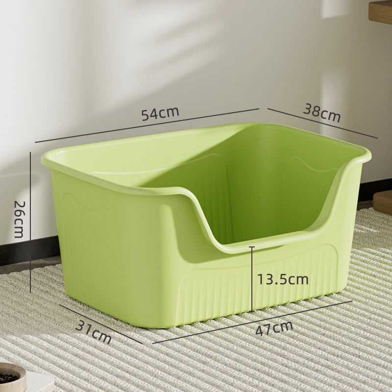 Miaon Extra Large  Litter Box Semi-Enclosed Spla-Proof Toilet for Large s like Maine Coon Home Daily Use Manual Cleaning