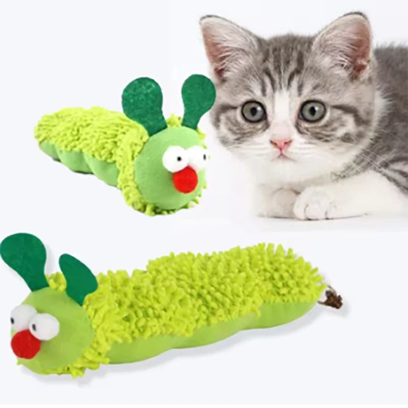 Pet plush toys cat self entertainment toys bite resistant and wear-resistant caterpillar toys suitable for cats to play with