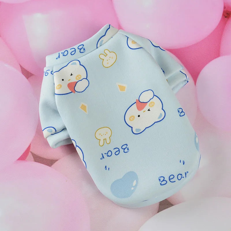 Christmas Dog Clothes Winter Warm Pet Coat Puppy Sweatshirt for Small Large Dogs Pomeranian Bulldog Cartoon Print Clothing