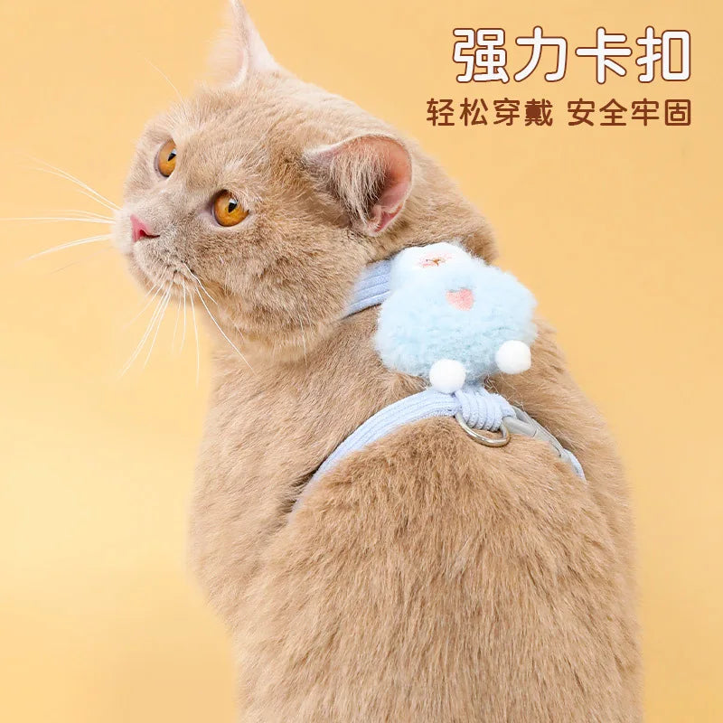 Cat Leash Harness Little Bee Pet Escape-Proof Harness Cat Walking Leash