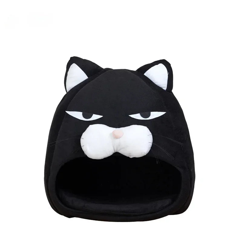 Warm Black Cat Shape House/Bed For Cats Bed Cushion Sleeping Bag Puppy bed Mat Cat Accessories Pet dog Bed Kennel Cama Gato