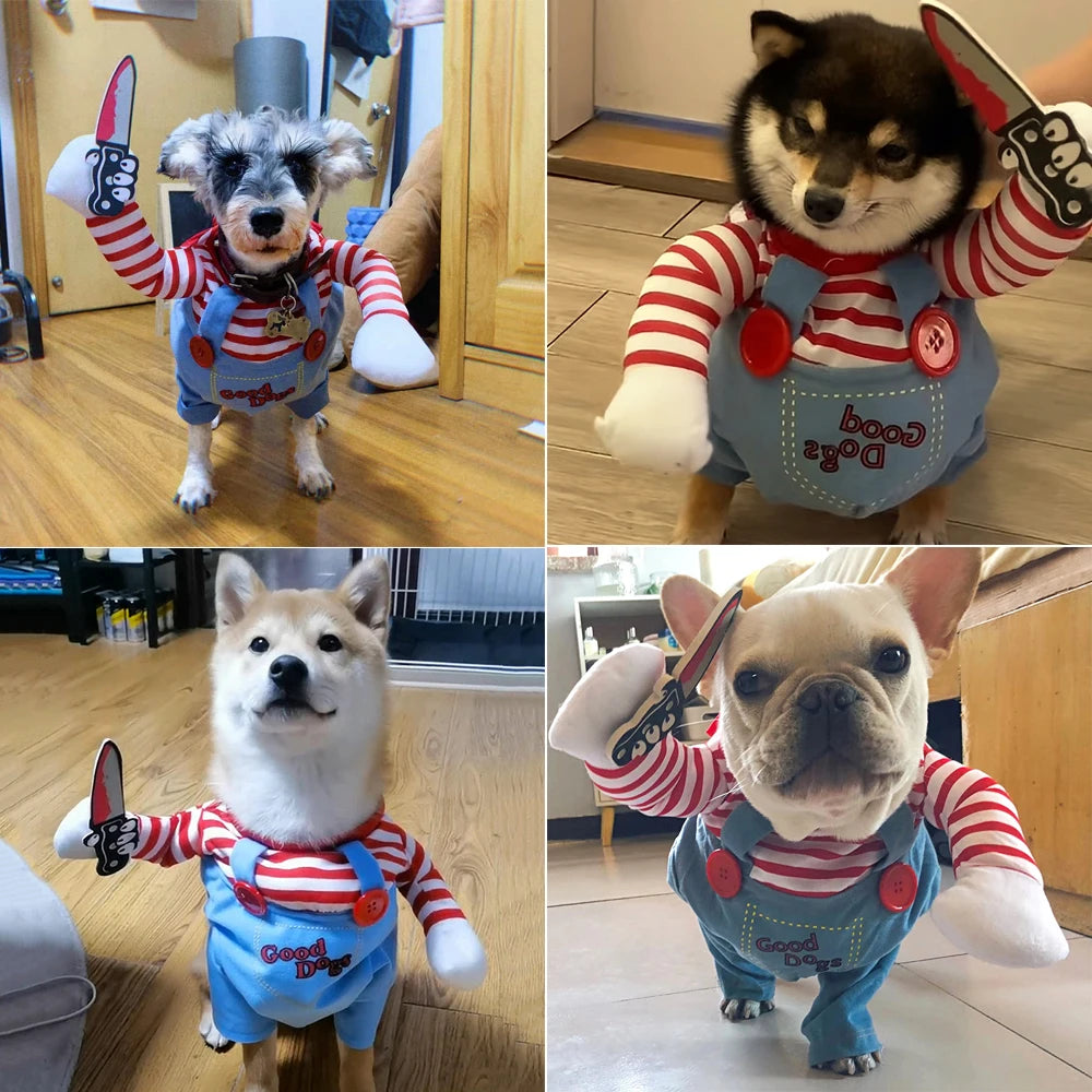 Halloween Cosplay Dog Costume For Small Medium Dogs Cats Funny Pet Party Puppy Clothes Yorkshire Chihuahua French Bulldog Coat