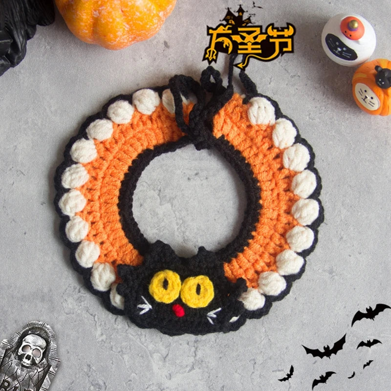 Halloween Cat Costume Collar Dog Clothing Pet Scarf Collar Cat Halloween Party Costume Cute Cat Scarf Halloween Decoration