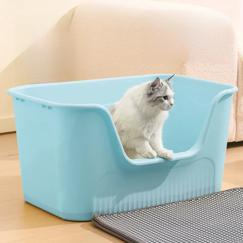 Miaon Extra Large  Litter Box Semi-Enclosed Spla-Proof Toilet for Large s like Maine Coon Home Daily Use Manual Cleaning