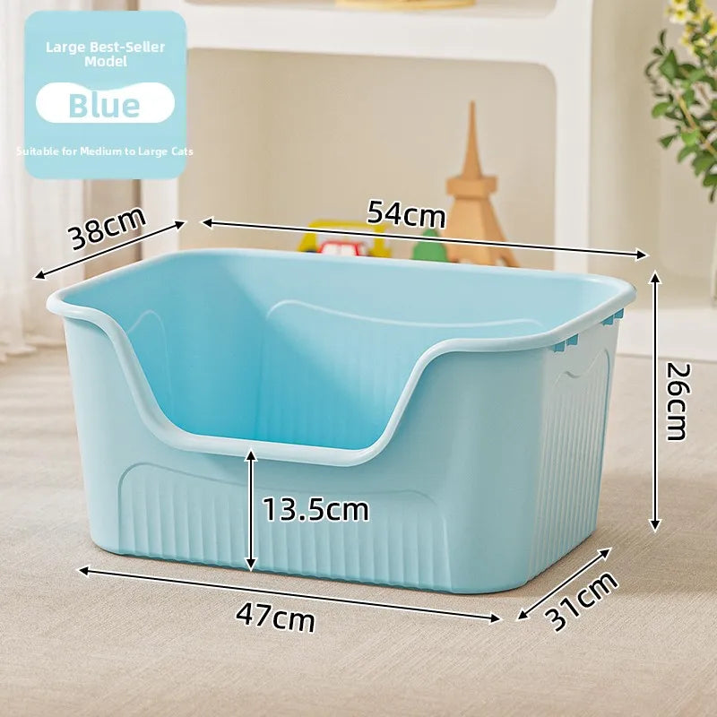 Miaon Extra Large  Litter Box Semi-Enclosed Spla-Proof Toilet for Large s like Maine Coon Home Daily Use Manual Cleaning