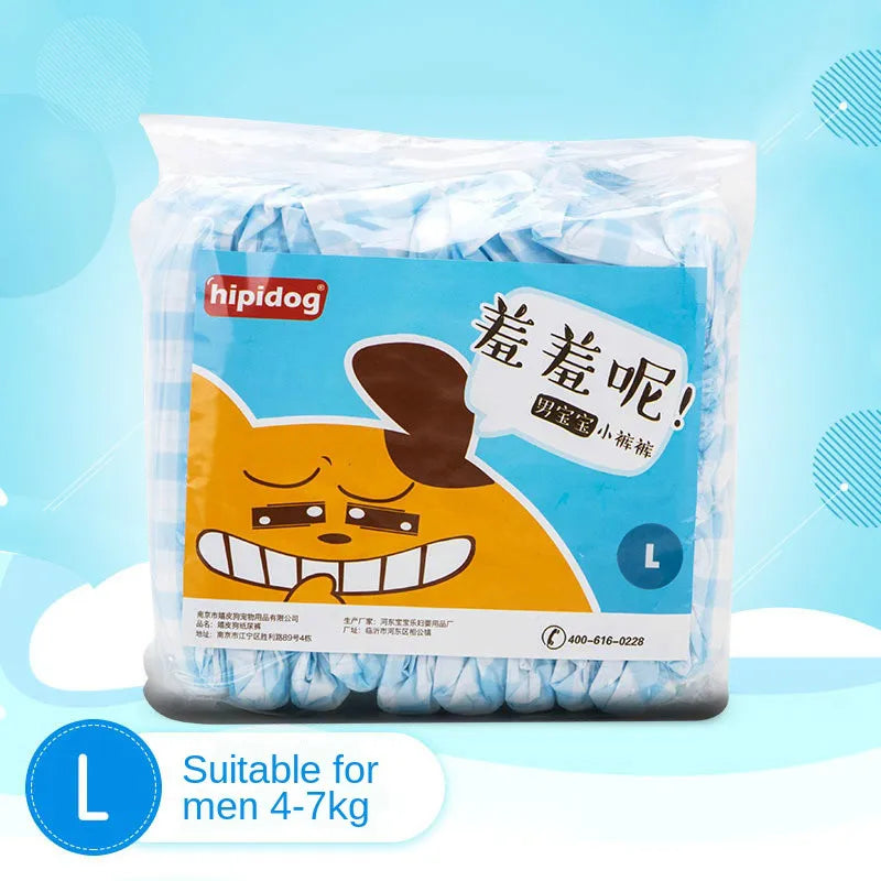 10PCS/pack Super Absorption Physiological Pants Dog Diapers for Dogs Pet  Disposable Leakproof Nappies Small Puppy Male Dog