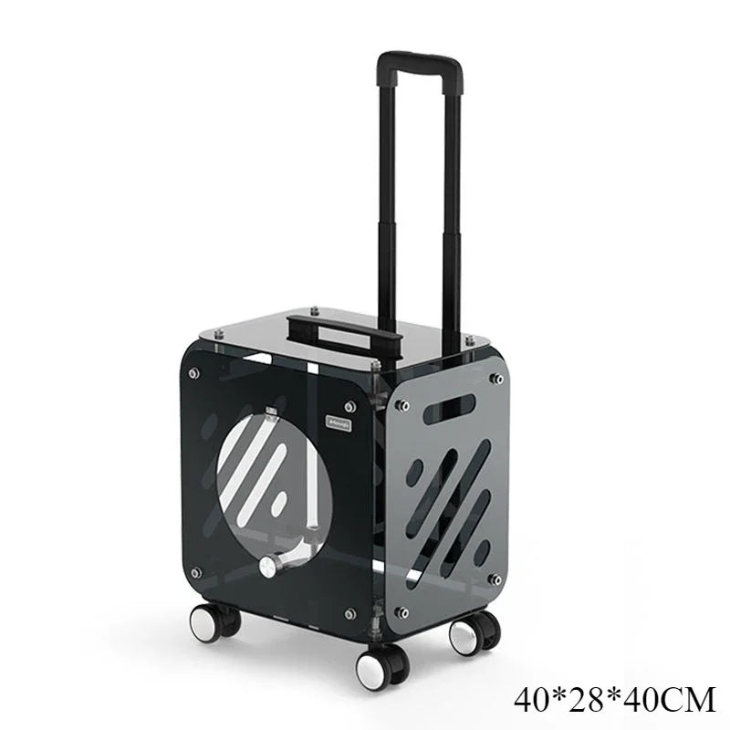 Pet Trolley Box Out Portable Transparent Hand Luggage Travel Trolley Airline Case Large Capacity Carriers for Dog Accessories