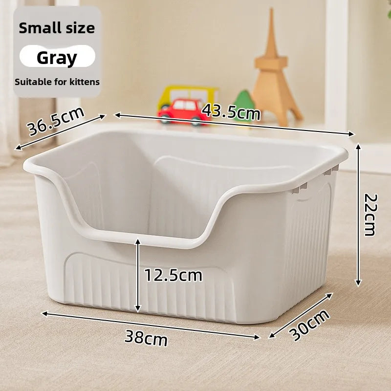 Miaon Extra Large  Litter Box Semi-Enclosed Spla-Proof Toilet for Large s like Maine Coon Home Daily Use Manual Cleaning