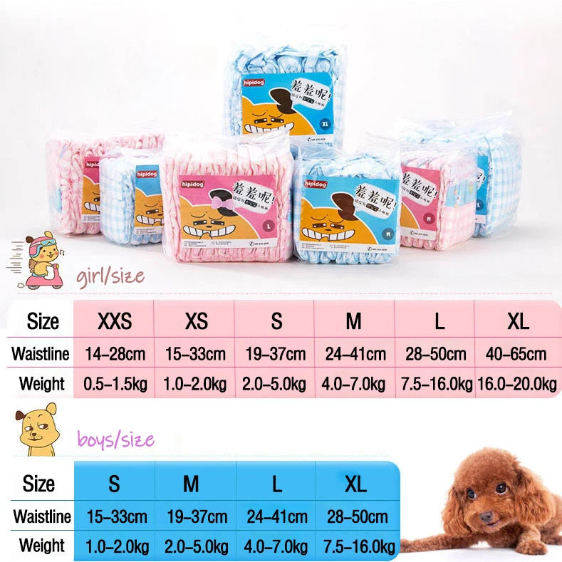 10PCS/pack Super Absorption Physiological Pants Dog Diapers for Dogs Pet  Disposable Leakproof Nappies Small Puppy Male Dog
