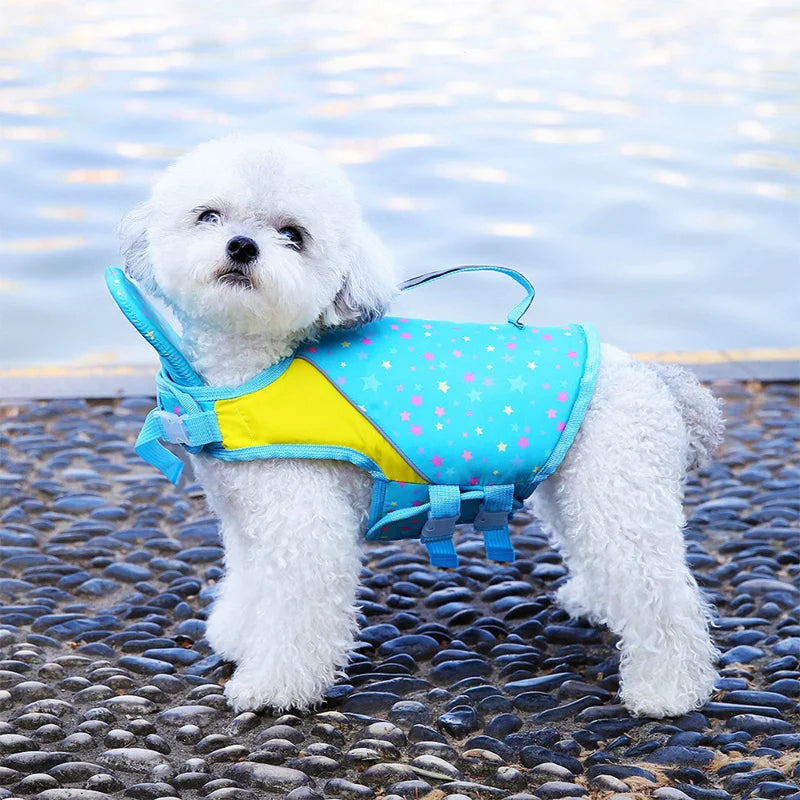 Dog Swimming Vest Pet Life Jacket Dog SwimmingSuits Summer Beach Surfing Drifting Dogs Life Vest Buoyancy Clothes Adjustable