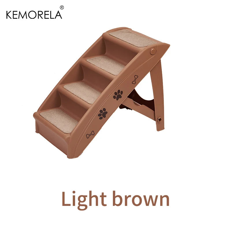 KEMORELA 4 Layers Folding Pet Stairs for Small and Medium Dogs Non-Slip Climbing Steps for Convenient Safe Design for Indoor