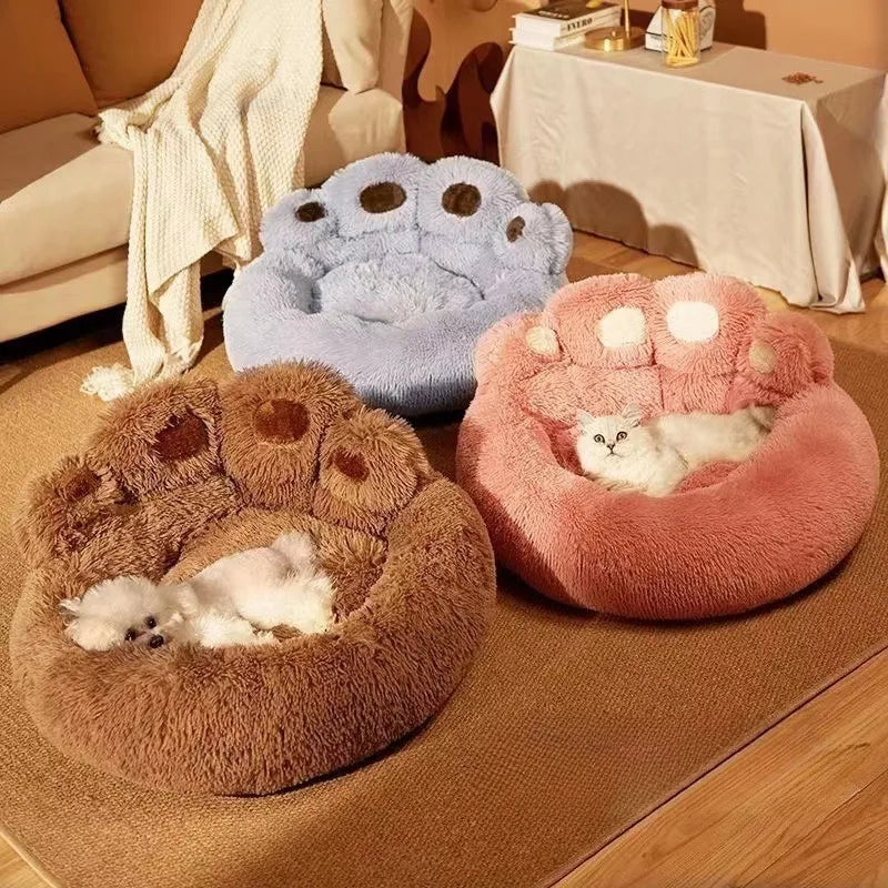 Four Seasons Universal Cat Nest Winter Plush Dog Nest Cat Pet Sleeping Pad Bear Claw Shape Pet Sofa Nest Bear Paw