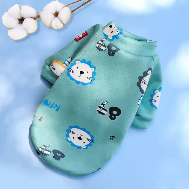 Christmas Dog Clothes Winter Warm Pet Coat Puppy Sweatshirt for Small Large Dogs Pomeranian Bulldog Cartoon Print Clothing