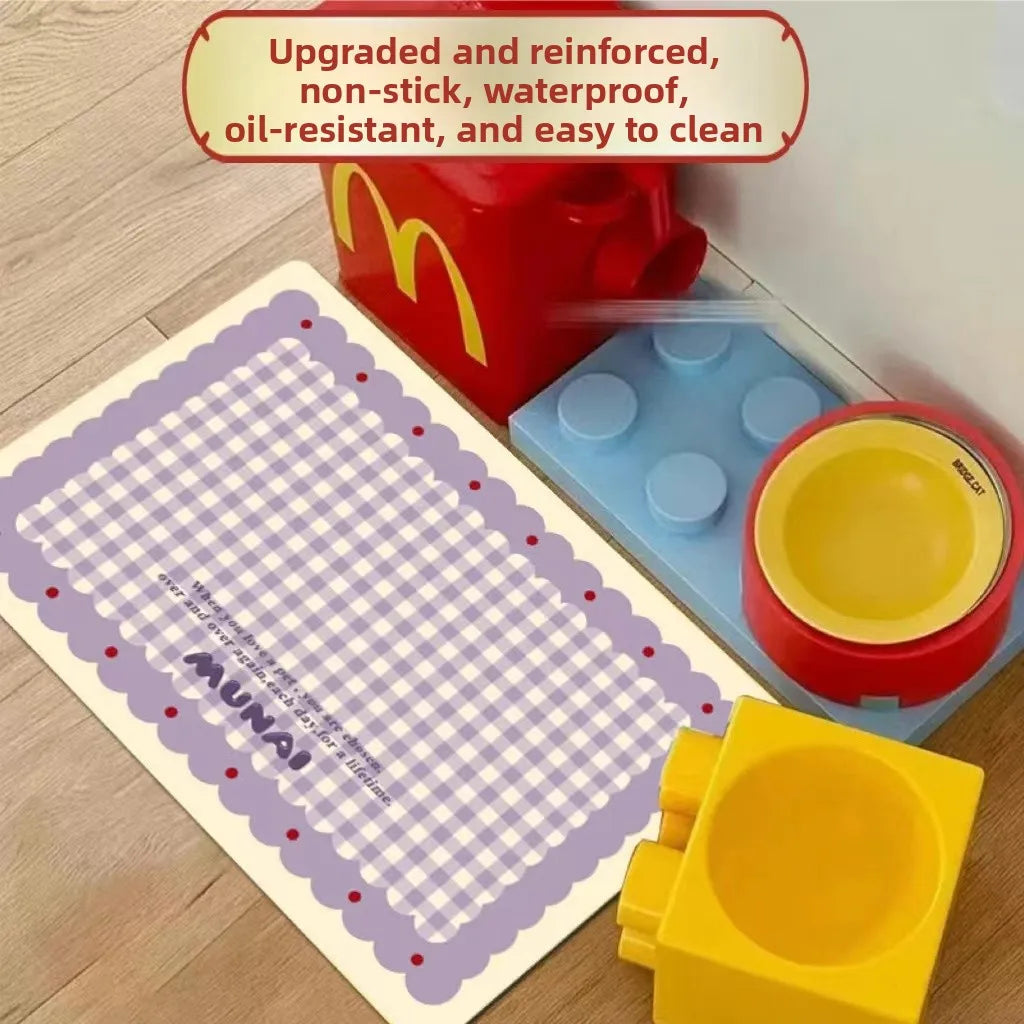 Universal Waterproof Dog  Feeding Mat Oil Proof Spill ResistantNon Slip Floor Mat Pet Food Pad  AND DOGFeeding Mat