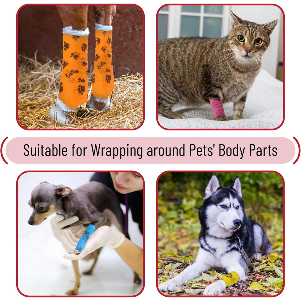 Cat Self-adhesive Elastic Bandage Dog Cat Bandage Leg Cover Protector Strap Bandage Non-woven Cohesive Bandage for Pet