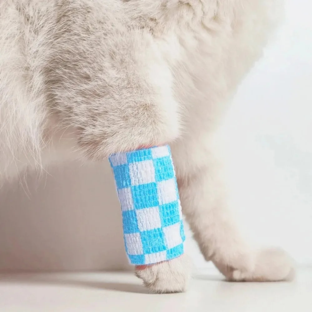 Cat Self-adhesive Elastic Bandage Dog Cat Bandage Leg Cover Protector Strap Bandage Non-woven Cohesive Bandage for Pet