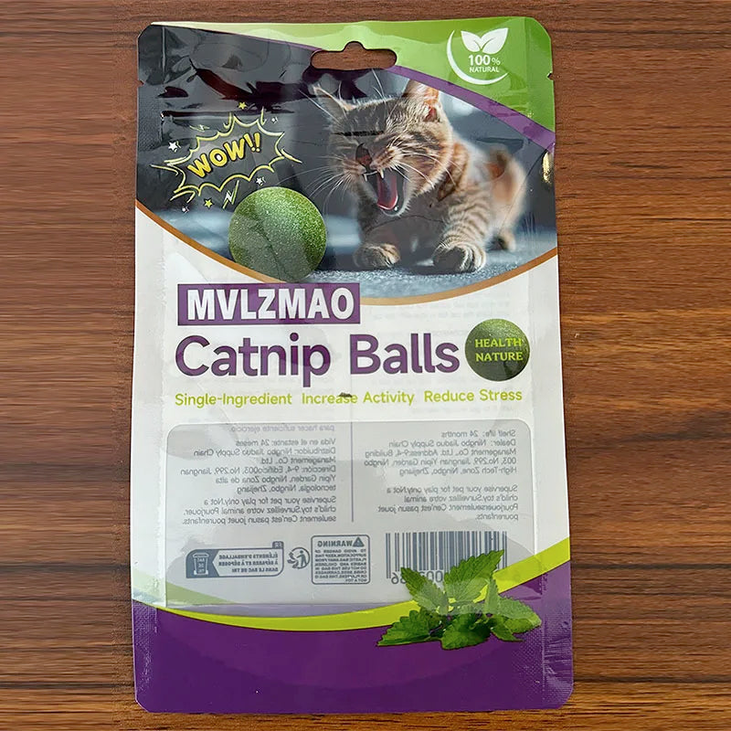 Mint Toys Edible Catnip Ball Safety Healthy Cat Catnip Cats Home Chasing Game Toy Products Clean Teeth The Stomach