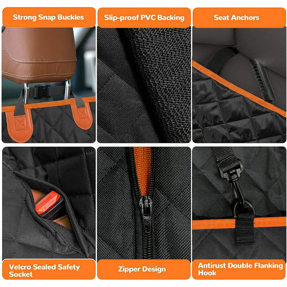 Universal Waterproof pet car seat cover，dog car seat cover for back seat with Mesh Window Double-layer thickening Anti-dirty