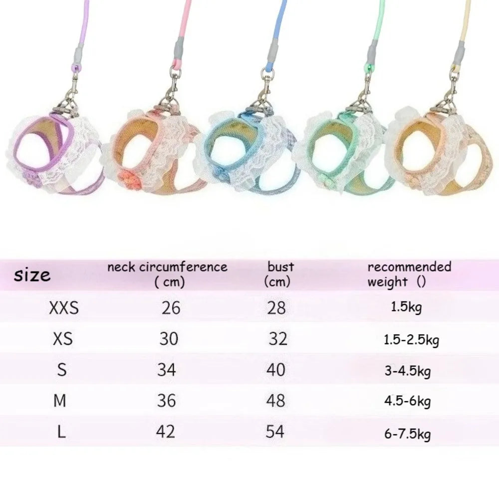 Anti Slip Dog Leash Vest Style Teddy Bear Pomeranian Chest Harness Puppy Leash Dog Chain Walking Dog Leash