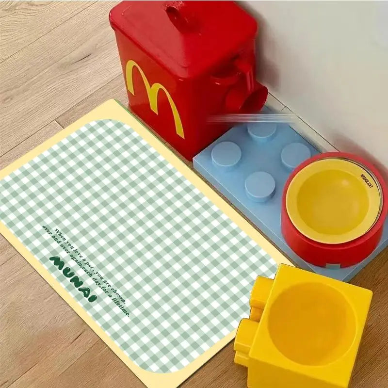 Universal Waterproof Dog  Feeding Mat Oil Proof Spill ResistantNon Slip Floor Mat Pet Food Pad  AND DOGFeeding Mat