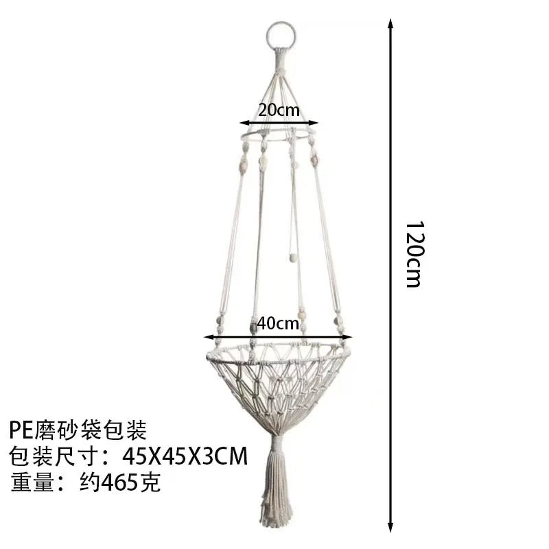 Cat Hammock Basket Hanging Cat Bed Hammock Handwoven Tassel Boho Cat Swing Cotton Rope Bed Kitten House