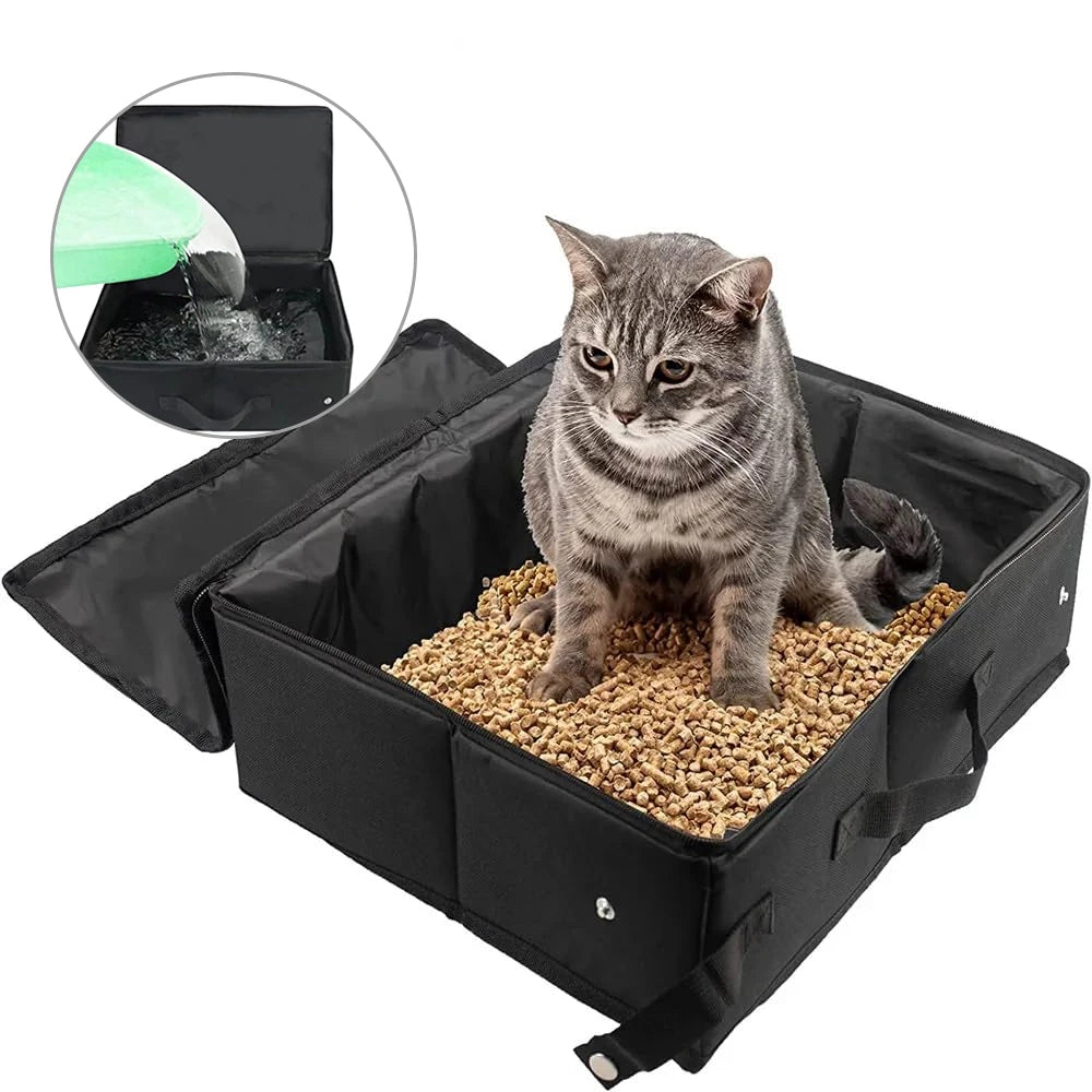 Foldable Outdoor Cat Sandboxes Portable Self-Cleaning Cat Litter Box For Travel Covered Pet Toilet Waterproof Bathroom For Pet