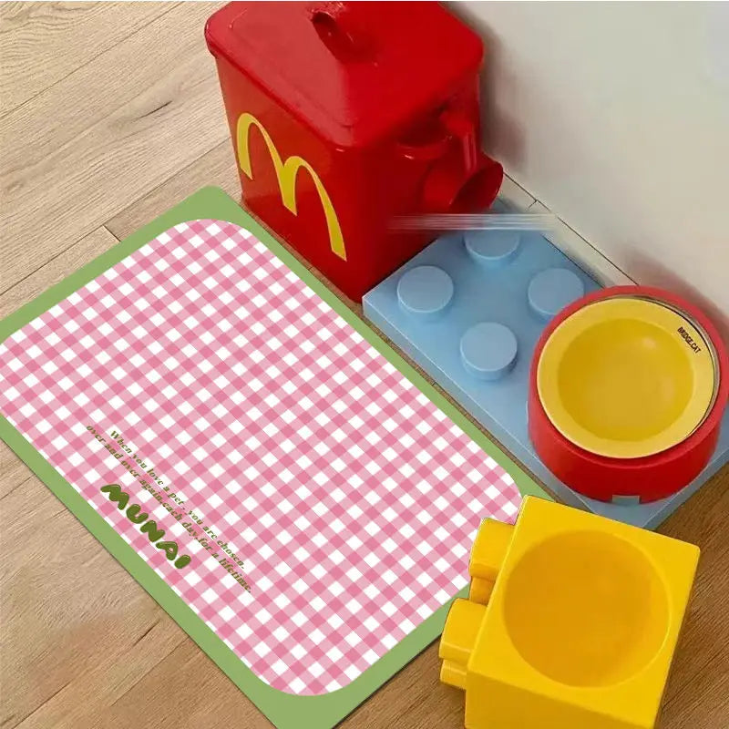 Universal Waterproof Dog  Feeding Mat Oil Proof Spill ResistantNon Slip Floor Mat Pet Food Pad  AND DOGFeeding Mat