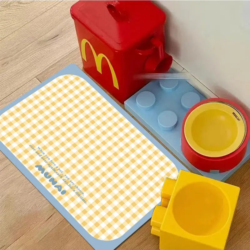 Universal Waterproof Dog  Feeding Mat Oil Proof Spill ResistantNon Slip Floor Mat Pet Food Pad  AND DOGFeeding Mat