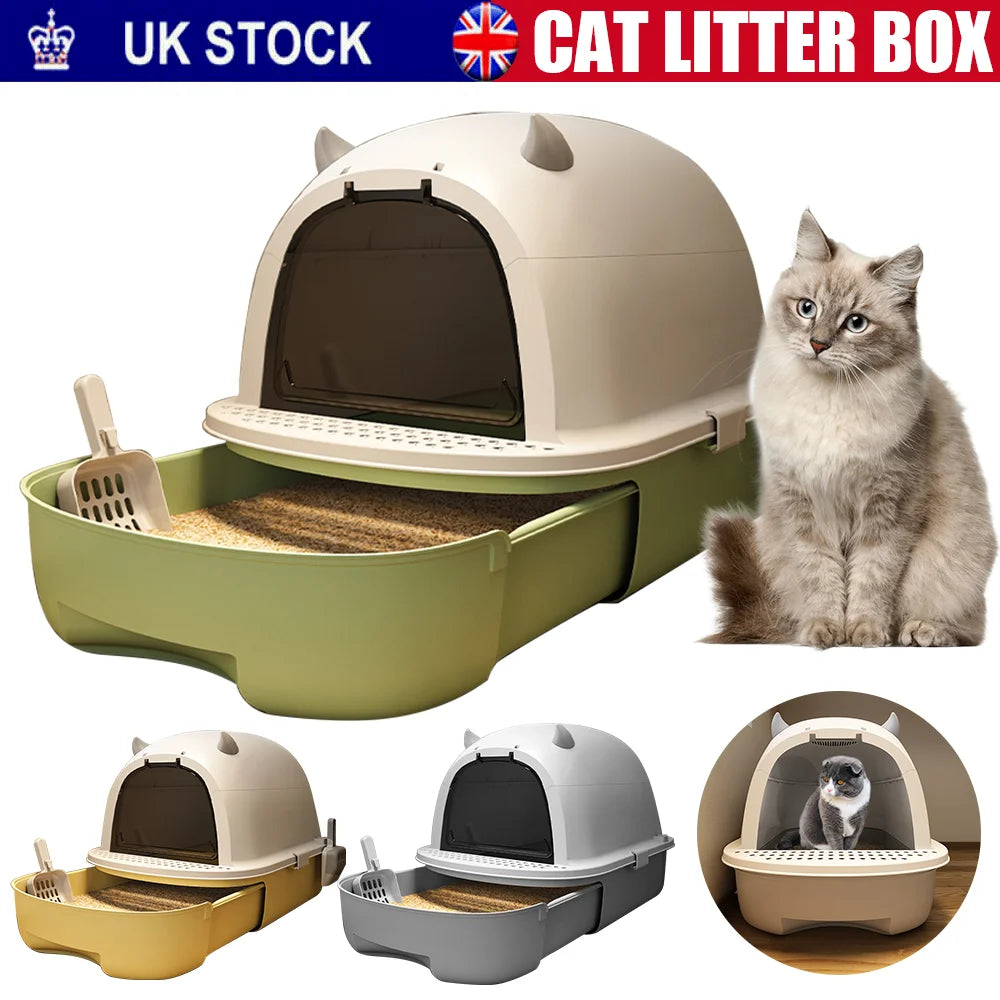Cat litter box 51.6*41*40cm Anti-odorant Cat Litter Box Plastic Anti-Splash Cats Toilet Drawer Enclosed Pet Sandbox