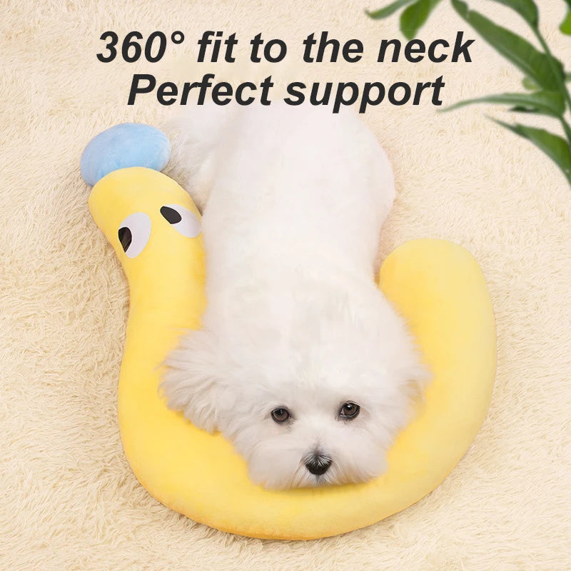 1 pc Pet Little Pillow U-Shaped Neck Protector Deep Sleep for Puppy Kitten Pillow Dog Cat Headrest Sleeping Pillow Pet Supplies