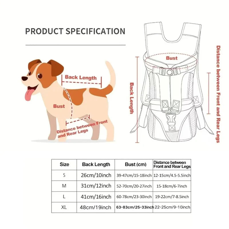 Pet Front Dog Carrier Backpacks, Adjustable Hands Free Dog Backpack Carrier For Medium Small Dogs