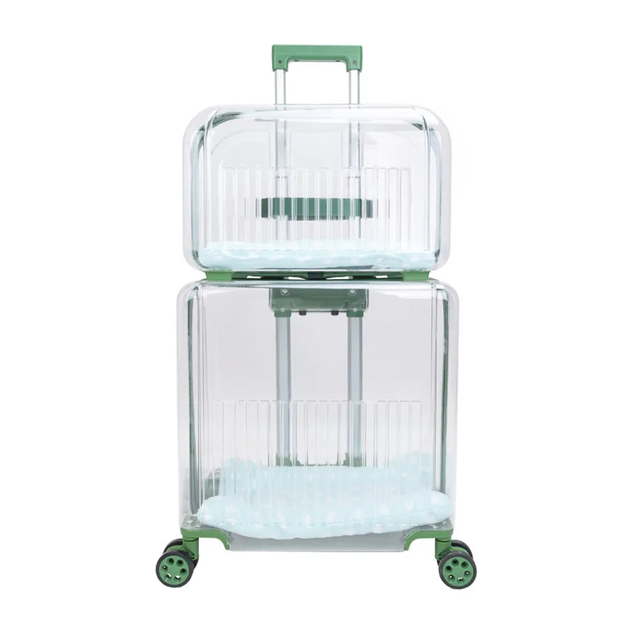 Transparent Pet Trolley Case Cat Bag Convenient To Go Out Double-layer Two or Three Cats Dogs Suitcase Breathable Large Capacity