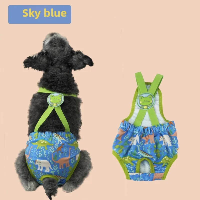 New Cartoon Print Pet Dog Shorts Diaper Sanitary Physiological Pants Washable Female Short Panties Menstruation Underwear Briefs