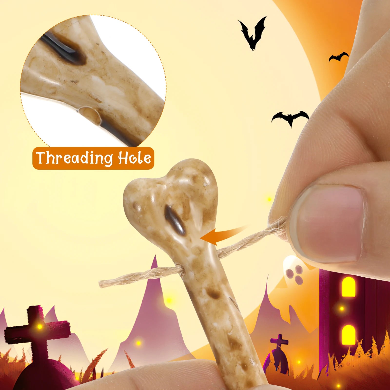 20 Pcs Simulated Small Bone Artificial Decor Halloween Charm Plastic Bone Props Diy Fake Bones Party Decoration Pet Products Dog