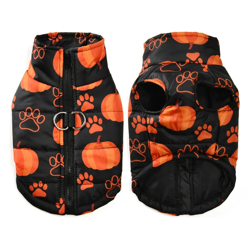 Halloween Dog Jacket Coat Autumn Winter Puppy Clothes For Small Medium Dogs Cat Funny Pumpkin Print Pet Cosplay Costume Yorkie
