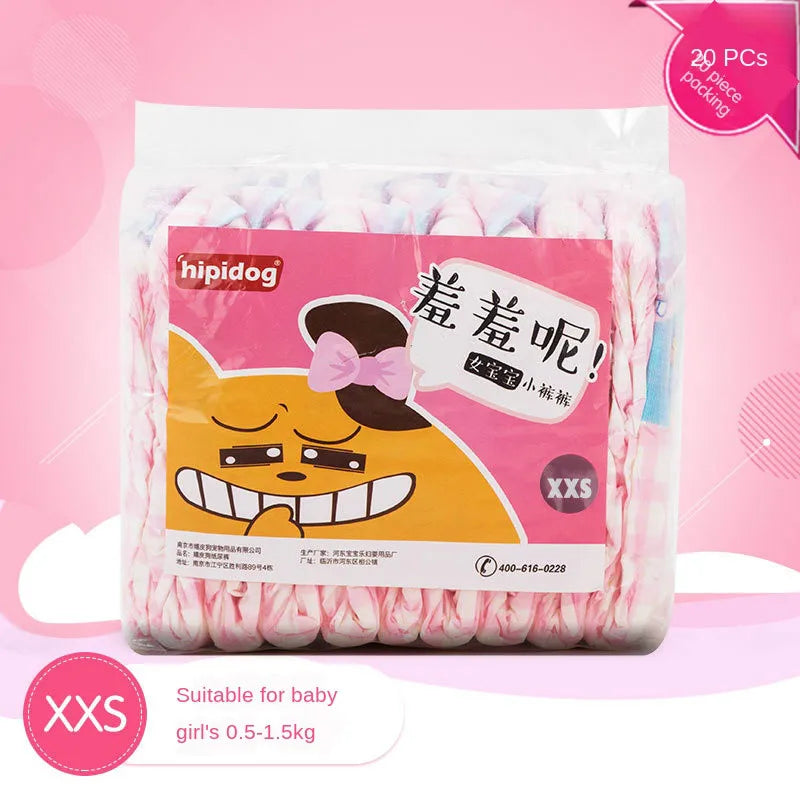 10PCS/pack Super Absorption Physiological Pants Dog Diapers for Dogs Pet  Disposable Leakproof Nappies Small Puppy Male Dog