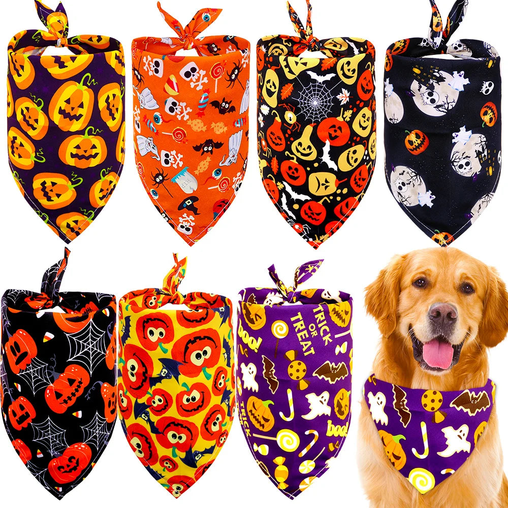 30pcs Dogs Bandanas For Halloween Bulk Bandanas For Small Dogs Cats Autumn Pet Dog Bandana Pet Grooming Products For Fall