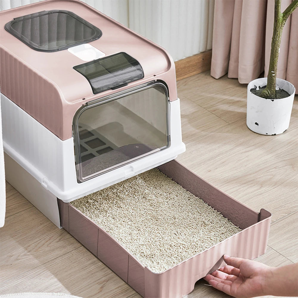 Tieker fully enclosed UV sterilizing cat litter box top entry splash-proof cat toilet large capacity