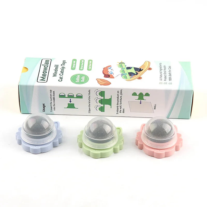 1PCS Catnip Lollipop Cat Treat Wall Design Dental Care Fresh Breath Cat Snacks Energy Ball Stomach Protection Pet Supplies